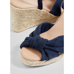 LK Bennett Angela Navy Suede Espadrille Sandals